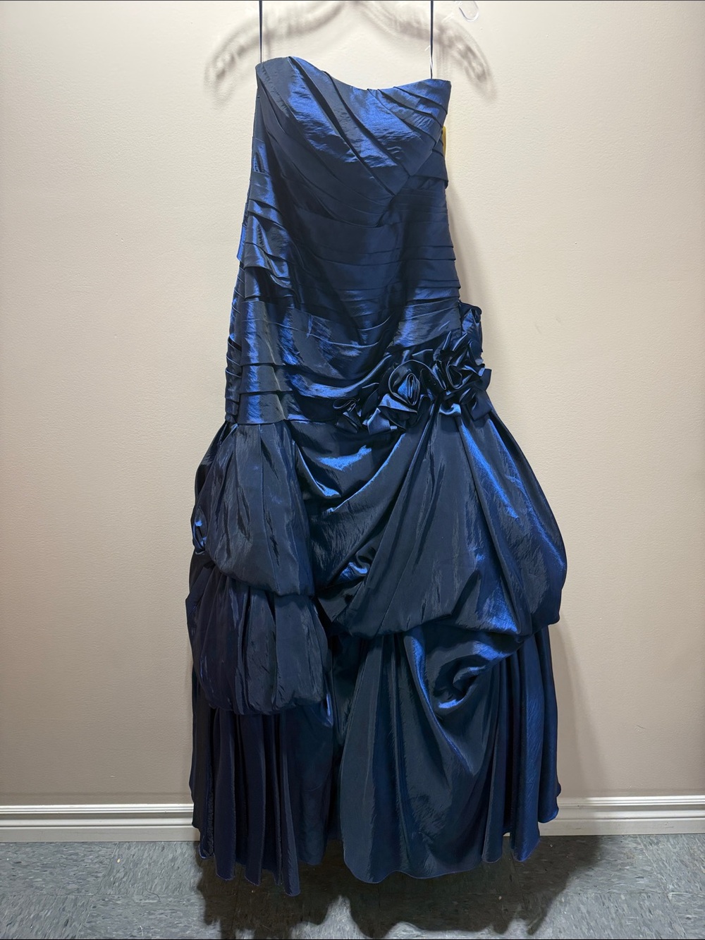 Strapless Navy Blue Formal Evening Dress